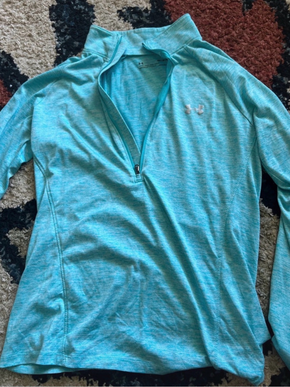 Under Armour Women's Teal Quarter-Zip Performance Pullover